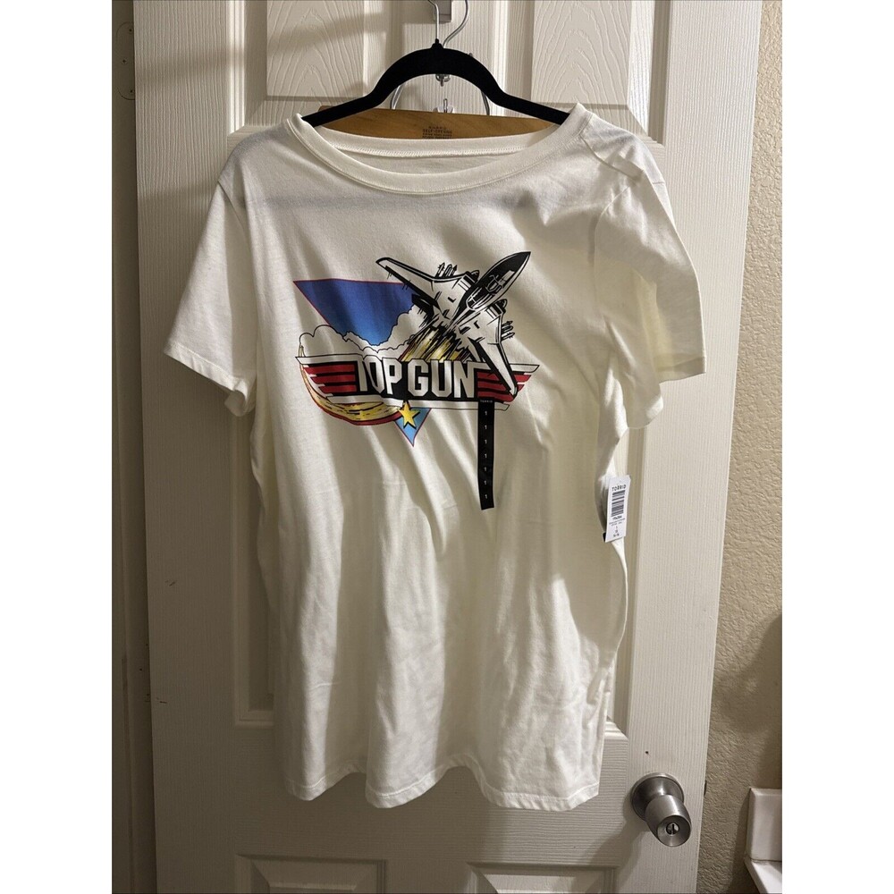 TORRID TOP GUN WHITE CLASSIC FIT CREW NECK TEE  SIZE 1 (1X/ 14-16) NEW